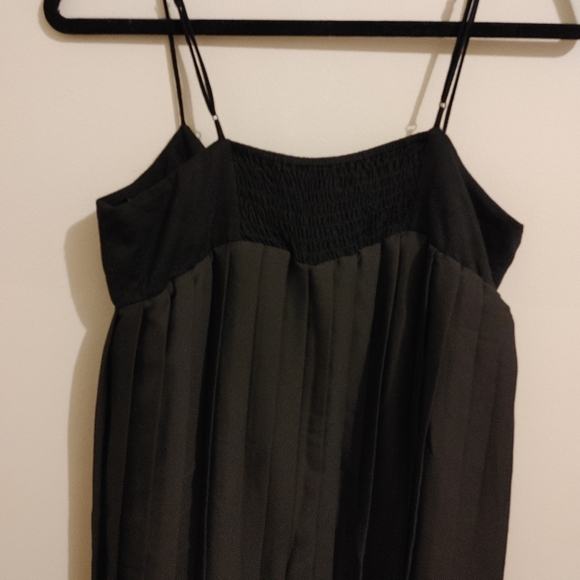 BCBGeneration  Babydoll Black Pleated Strappy Mini Dress (Size M) - Picture 5 of 8